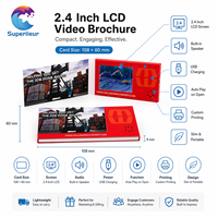 Carte de visite vidéo publicitaire personnalisée format poche avec interrupteur magnétique, écran LCD 2,4 pouces, art populaire, brochure 320x240