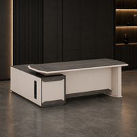Bureau de direction moderne avec rangement, taille et couleur personnalisables, matériau MDF écologique, usage domestique ou commercial, OEM/ODM disponible