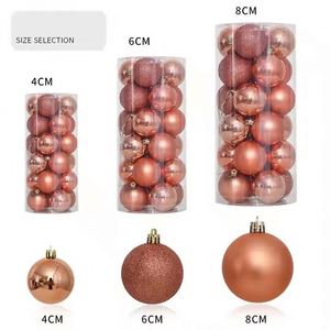 Nouvelles décorations d'arbre en plastique de 6 cm, ensemble de 24 boules colorées, ornements de Noël, boules suspendues - Product Image 2