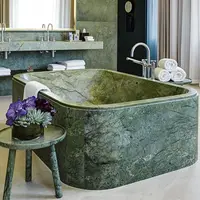 تخصيص الحمام حوض استحمام غير ملتصق بالجدار الطبيعي الأخضر الرخام احواض الاستحمام