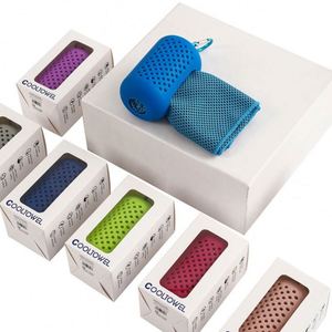 Serviette rafraîchissante en coton pour le sport, le fitness et les voyages, avec pochette de transport en silicone personnalisée - Product Image 2