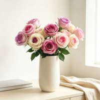 Fleurs artificielles, bouquets de roses en gros pour les arrangements floraux de mariage, cadeaux de Noël, décorations de fête