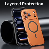 Coque de Téléphone Anti-Empreintes Digitales avec Protection d'Objectif en Alliage d'Aluminium Magnétique Premium pour iPhone 17 Pro Max