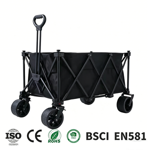 Chariot de plage pour <span class=keywords><strong>camping</strong></span> en plein air avec plate-forme en PP, chariot portable à 4 roues le plus vendu, structure en maille étanche - Product Image 1