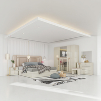 Ensemble de meubles de chambre à coucher en bois de luxe à prix abordable pour maison, appartement, hôtel, villa – Lit moderne en bois massif, tailles Queen, Double, Full, King Size, avec miroir