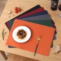 Set de table en cuir PU tressé YY résistant à la chaleur, pour la décoration de la maison, napperons de luxe pour table à manger