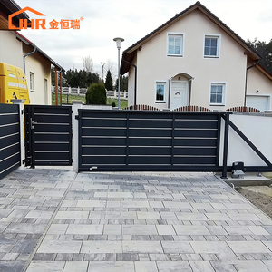 Porte coulissante motorisée en aluminium JHR avec télécommande, hauteur <span class=keywords><strong>de</strong></span> 6 pieds, conception étanche pour l'automatisation des jardins modernes - Product Image 1