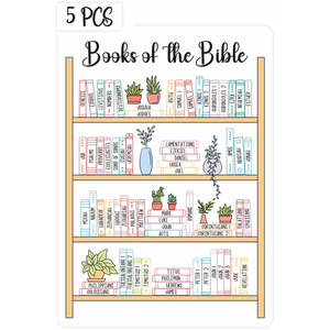 Books Of The Bible Coloring Page Wall Sticker Set 5 Pcs Plant <b>Pattern</b> Rectangle Shape For Living Room Display - Product Image 2