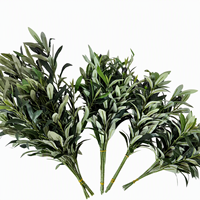 Branches d'olivier artificielles réalistes 33-55 cm en soie et plastique avec tige en fil pliable, sans arrosage, pour la décoration de la maison, du bureau, du café, de l'hôtel et des vases