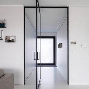 Nuovo <span class=keywords><strong>Design</strong></span> Porta Pivotante Moderna in Alluminio per <span class=keywords><strong>Interni</strong></span>, Rotazione a 360 Gradi, Porta Girevole in Vetro per Corridoi e Grandi Ingressi - Product Image 5