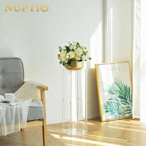 Vases acryliques centres de table de mariage pour tables-2 supports de fleurs à <span class=keywords><strong>colonne</strong></span> <span class=keywords><strong>transparente</strong></span>, Vases à fleurs de 60cm de haut pour centres de table, - Product Image 5