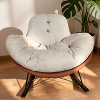Canapé de salon inclinable en métal avec coquille d'oeuf molle et pingouin simple moderne pour salon chambre chaise de paresseux à siège unique d'extérieur