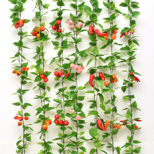 Vente en gros de plantes vertes artificielles personnalisées Simuler un petit fruit en <span class=keywords><strong>mousse</strong></span> Fleurs de vigne Tenture murale Fleurs de vigne artificielles - Product Image 3