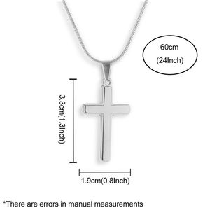 Collier personnalisé gravable au laser avec pendentif croix en acier inoxydable, chaîne cubaine ou chaîne serpent, cadeau pour homme – Vente en gros - Product Image 4
