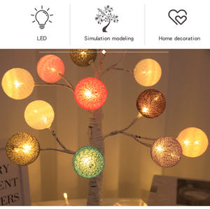 Haute qualité chambre chambre décoration de noël lumière veilleuse 45cm 30led multicolore boule de coton arbre lumière - Product Image 3