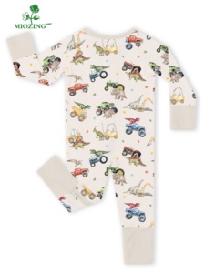 มิโอซิง 	 ชุดรอมเปอร์เด็กพิมพ์ลายไดโนเสาร์พรีเมียมสำหรับทุกฤดู เนื้อผ้านุ่มยืดหยุ่นจากใยไผ่ ซิปคู่ มีสินค้าพร้อมส่ง ขายส่ง - Product Image 3