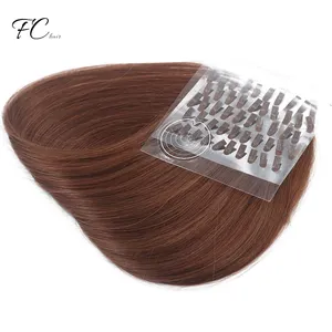 Großhandel russisches Keratin flache Spitze menschliche russische Haarverlängerungen natürliche native doppelt gezeichnete Remy-Haarverlängerungen