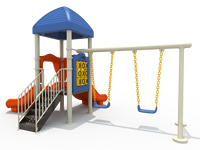 Grand ensemble de jeux d'extérieur pour enfants avec balançoire, toboggan et échelle d'escalade, qualité commerciale, en plastique/métal, capacité 5-10 enfants, pour jardin et école