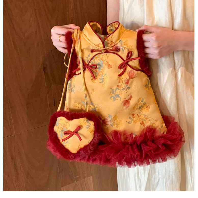 Traditional Chinese style cheongsam dress [Free bag included]