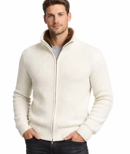 <span class=keywords><strong>Cardigan</strong></span> da <span class=keywords><strong>Uomo</strong></span> Personalizzato in Lana Cashmere Blu Navy, Comodo Maglione Invernale <span class=keywords><strong>con</strong></span> <span class=keywords><strong>Cerniera</strong></span> Intera, Collo Staccabile in Pelliccia Sintetica, Doppia <span class=keywords><strong>Cerniera</strong></span> Intrecciata - Product Image 3