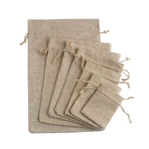 Soft Touch Natural Linen <b>Cord</b> <b>Bags</b> for Retail Gift Giving Occasion Durable Stitching Custom Sizes - Product Image 6