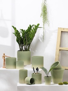 Moyen petit pot de <span class=keywords><strong>fleur</strong></span> en céramique avec finition émaillée dégradé de couleur design moderne élégant pour la plantation de pépinière de jardin à la maison - Product Image 4