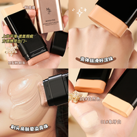Stick de fond de teint double embout avec pinceau intégré, fini mat, longue tenue, illuminateur, maquillage de contour, OEM, marque privée MINSHZEE