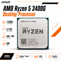 Processeur de bureau R5 3400G AM4 en gros, 65W, faible consommation, avec carte graphique intégrée pour système informatique assemblé, en stock
