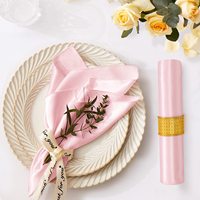 Servilletas de Tela de Satén Cuadradas Desechables Ecológicas Hechas a Mano Modernas de 50*50cm, Decoraciones Coloridas para el Hogar, Bodas y Hoteles