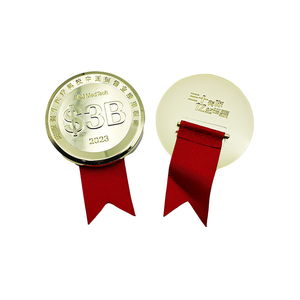 Company Customized Commendation Medals Retirement Medal Champion Award Medal Top Sales Medal with <b>Red</b> <b>Ribbon</b> - Product Image 3