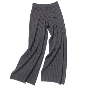 批发100% 羊绒混纺针织女裤新款腰羊绒慢跑裤 - Product Image 1