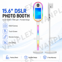 Cabina de Fotos Profesional DSLR con Pantalla Táctil de 15.6'', PC I5 Integrado, Estructura Metálica y Sombrilla Ovalada para Eventos y Bodas