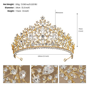 BELLEWORLD <strong>Personalized</strong> Baroco Style Full Diamond Luxury <strong>Crowns</strong> for Wedding Birthday Elegant Retro Forehead <strong>Tiara</strong> <strong>Crown</strong> Charm - Product Image 3