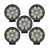 Lampe de travail LED ronde universelle pour voiture, camion, SUV, tout-terrain, 27W, 12V, 24V