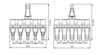 Connecteur solaire haute technologie Moreday IP67 1-vers-5 pour rail de douche, câble PV, connecteurs de pointe pour systèmes solaires