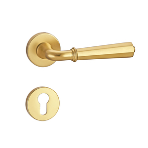 Set di Maniglie per Porte in Ottone Massiccio Serie Fonografica con Serratura Meccanica <span class=keywords><strong>a</strong></span> Leva per Porte Interne in Legno di Hotel e Ville di Lusso - Product Image 3