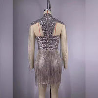Robes de soirée élégantes et luxueuses pour femmes ADYABY 2025, avec paillettes, franges, manches longues, patchwork, strass, mini robes scintillantes pour club