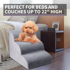 Pet Stairs 3-Step Non-Slip Stable <strong>Dog</strong> Stairs Indoor High Beds Adjustable Trunk Pet Bed <strong>Ramp</strong> <strong>Small</strong> <strong>Dog</strong> for <strong>Dog</strong> <strong>Ramp</strong> - Product Image 2