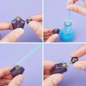 Bán hàng nóng đánh bóng tự nhiên thạch anh tím tinh thể chai nước hoa vật liệu khác nhau trái tim và đá để chữa bệnh và tặng quà - Product Image 6