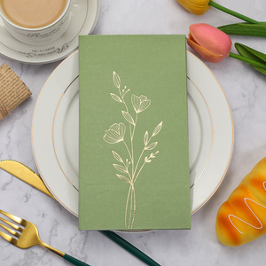 Gold Stamped Paper Napkins 330mm Square Printed For Birthday Parties And Gatherings - Product Image 1