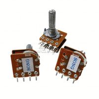 Potenciómetro B50K B100K de 8 pines de doble banda con rosca central tipo 16, resistencia Variable para control de volumen estéreo, tipo 1, tipo 2