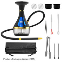JCQH Chicha Électronique Mini de Luxe Rechargeable en Acier Inoxydable Kit Complet Écran Tactile LED Chicha Électrique Chauffée Sans Charbon
