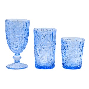 Verre à pied en verre gaufré vintage, pressé à la machine, coloré, pour mariage et hôtel, verres à eau et à champagne sculptés - Product Image 3