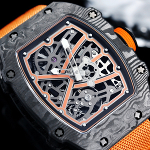 Jam tangan mekanik pria ultra-tipis model sporty bergaya serat karbon kelas atas dengan mesin otomatis, jam tangan mewah - Product Image 2