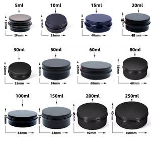 Giá Thấp 5Ml 15Ml 30Ml 50Ml 60Ml 100Ml 150Ml Kim Loại Màu Đen Tin Chum Có Thể 5G 15G 30G 50G 60G 80G 100G 150G Matte Màu Đen Nhôm lọ - Product Image 4