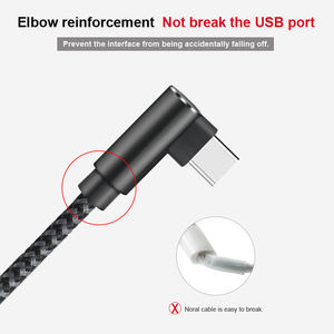 Câble USB 3,2 vers Type C à Angle droit de 90 degrés, cordon de charge rapide, en Nylon tressé, pour Gaming, compatible avec Iphone, 3, 2, 1m - Product Image 2