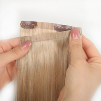 Extensions à clipser 100% cheveux humains vierges Remy, double trame sans couture, couleur claire, pointes pleines