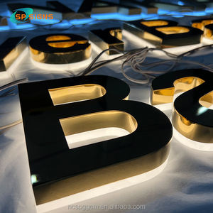 Insegna Luminosa Personalizzata SPSIGN in Acciaio Inox con Retroilluminazione <span class=keywords><strong>LED</strong></span>, Cartello in Metallo Acrilico Illuminato per Negozi, Uffici, Centri Commerciali e Attività Commerciali - Product Image 3