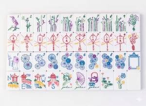 Set di Tessere Mahjong Classico Americano Ebraico Spagnolo, Tessere Mahjong Verdi - Product Image 2