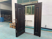 TECHTOP Porte d'entrée en placage de bois naturel de style classique porte d'entrée principale extérieure une porte et demi pour la maison